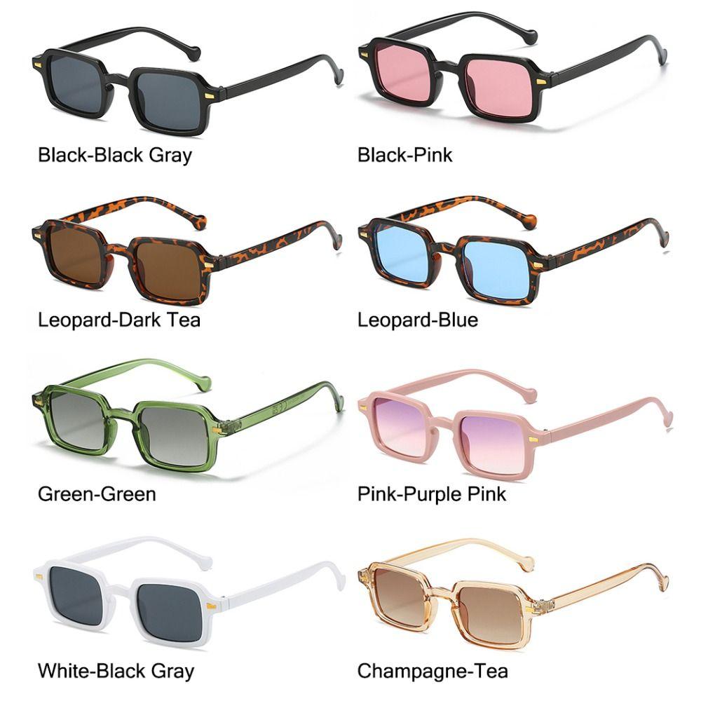 Eyewear UV400 Gradient Square Sunglasses Women Shades Rivets Decoration Men Sun Glasses