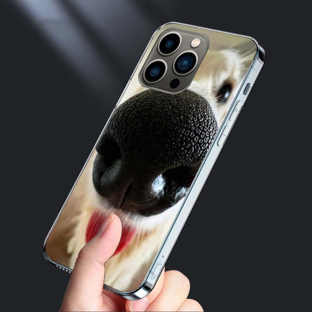Покажите вам его милый чехол для телефона с собачьим носом для iPhone 16E 15 Pro 14 Plus 17E 16 17 Pro Max Air 11 12 13 Mini Ударопрочный Capa Милый