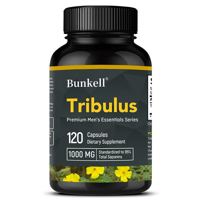 Капсулы с экстрактом Tribulus terrestris 1000 мг, добавка для поддержки энергии 120 капсул