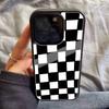 Черно-белый шахматный узор PC+TPU Чехол для телефона Для Iphone 17 Air 16 15 14 13 12 11Pro Max Жесткий пластик