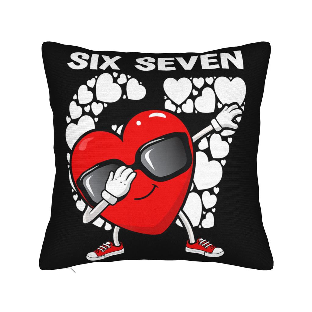 Valentines Day Meme six Seven Heart Pillow Case Design Pillow Cover Kawaii Pillowcases For Couch Sofa Bedroom