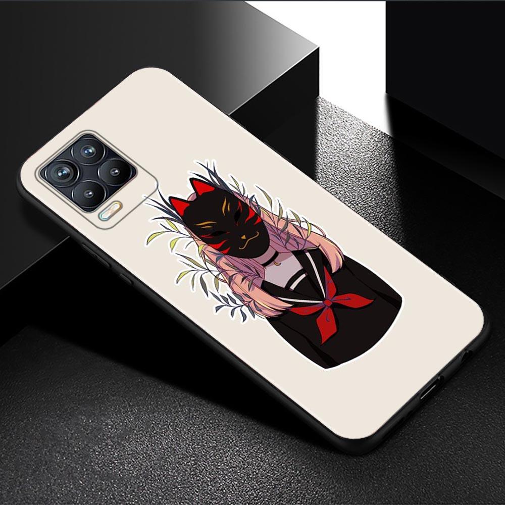 Чехол для телефона Oppo Realme GT 8 7 6 5 Pro C3 C11 C21 C21Y C20A XT X7 X50 Pro, ультра силиконовый чехол, черная оболочка, аниме, маска лисы