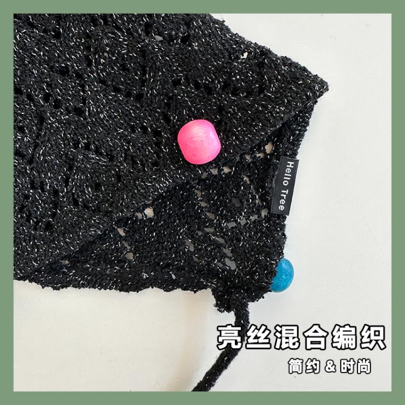 Ins Color бисерные ремешки шапки для женщин летние тонкие дышащие дорожные универсальные модные милые полые вязаные шапки для бассейна