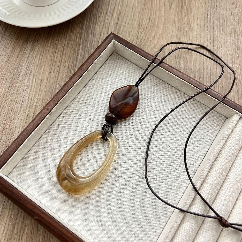 Long Sweater Chain Resin Clothing Pendant Vintage Pendant Necklace Gifts