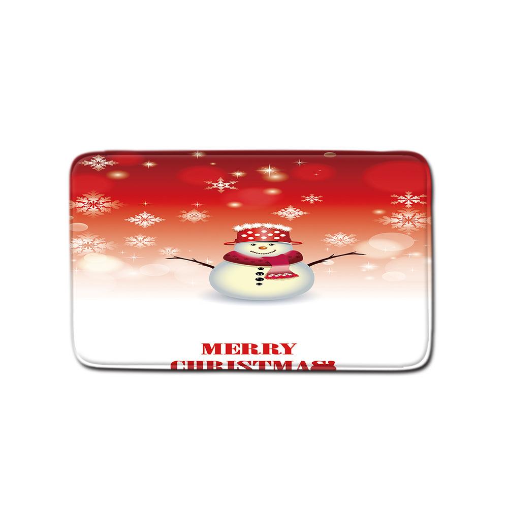 Christmas Shower Curtain Floor Mat Combination Four-Piece Set Bathroom Toilet Carpet Shower Room Mat Foot Mat