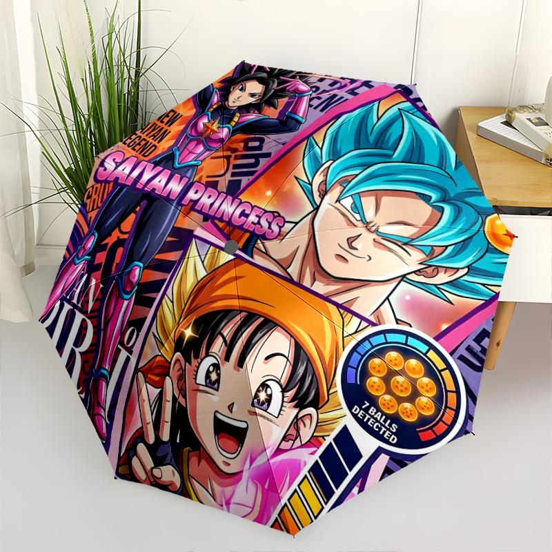 1 шт. Автоматический складной зонт - Узор Dragon Ball Портативная складная конструкция с 8 спицами Рождественские и новогодние подарки