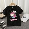 Kids T-shirt Cotton Cute Anime Print Tees Short Sleeve Kawaii Pink Cartoon Girl Summer Casual Clothes Birthday Party Gift