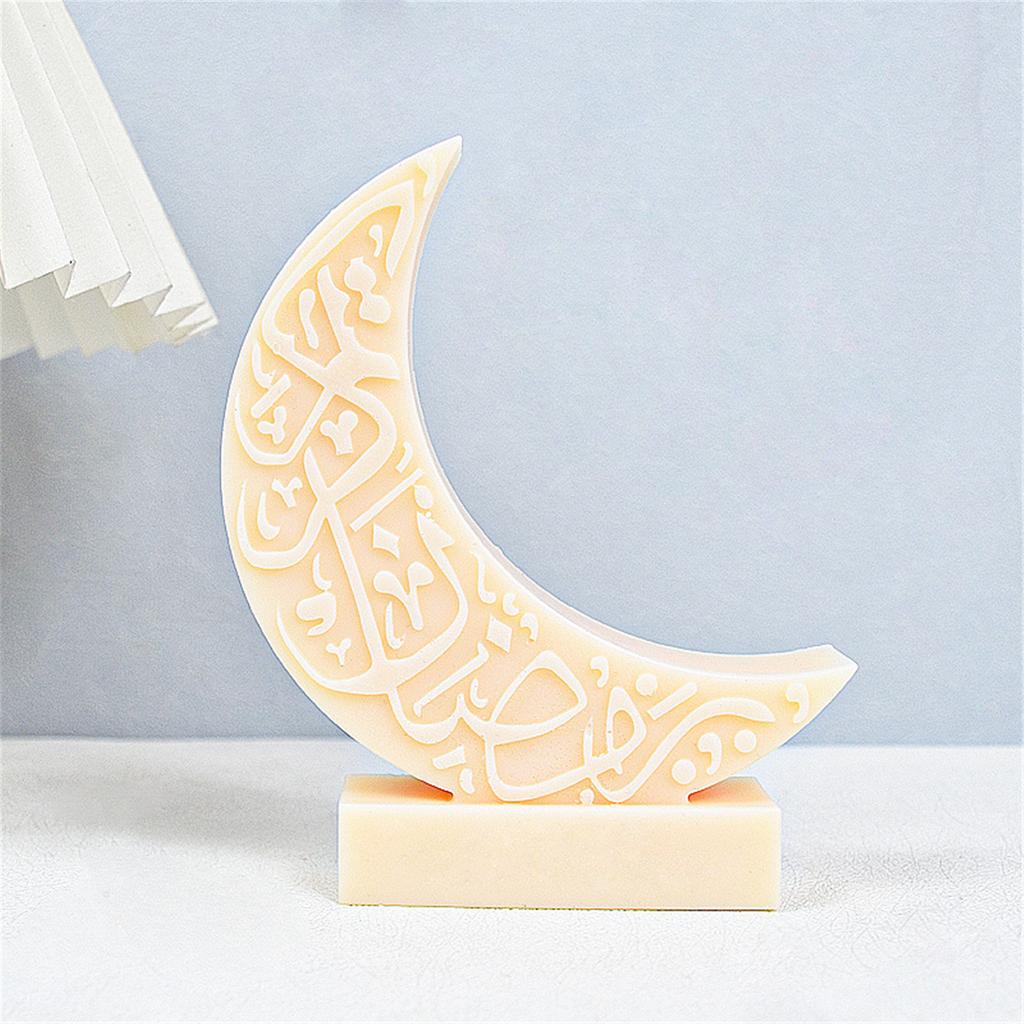 Moon Silicone Mould Moon Shaped Candle Molds DIY Soap Casting Molds Handmade Resin Molds for Eid Ramadan Decorations