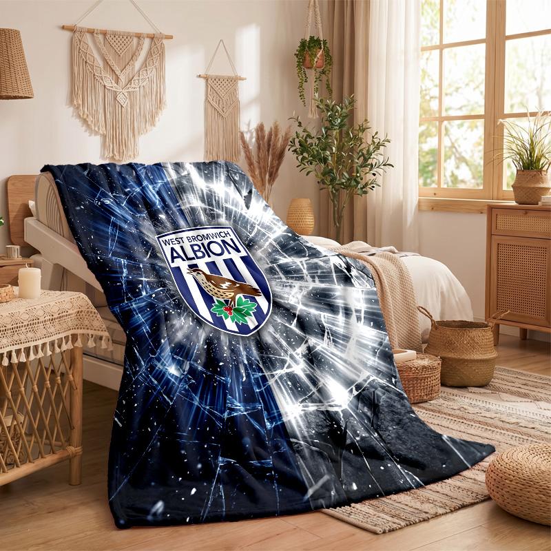West Bromwich Albion Football Print Flannel Blanket Soft Warm Sofa Bed Throw Blanket For Home Office Bedroom