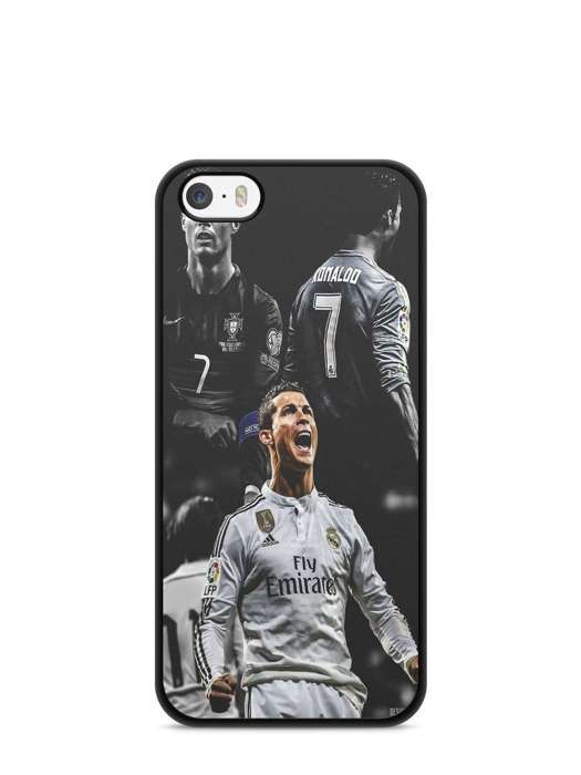Coque de téléphone - Coque en Folie - Compatible Iphone 7 / 8 / SE 2020 / SE 2022 Cristiano Ronaldo Ballon Ref 411