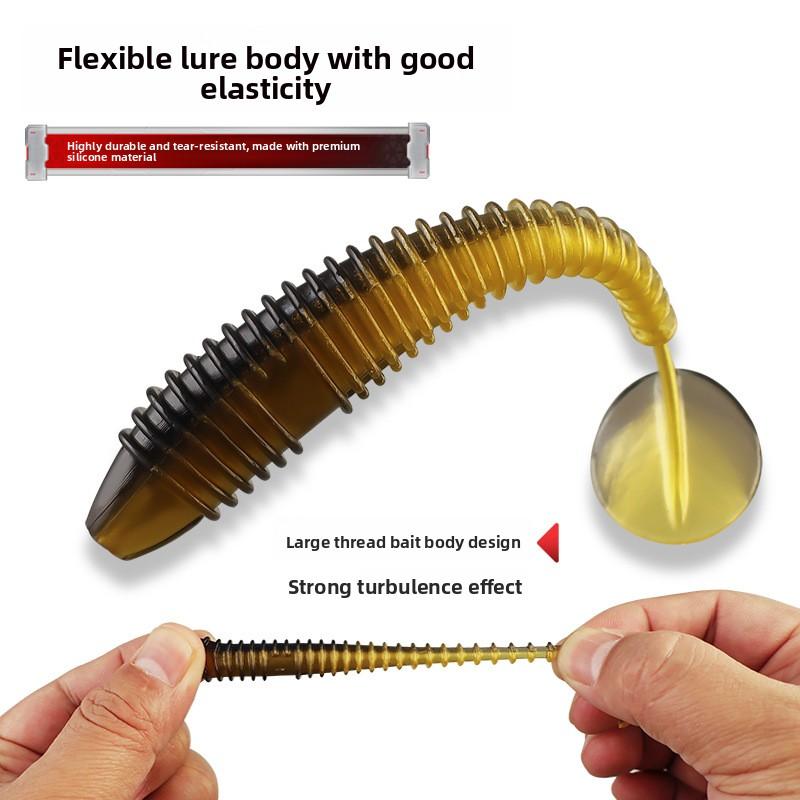 Приманка Наживка Бионическая Двухцветная Спиральная Мягкая Рыбка Набор 8Только для Желтобрюхого Окуня и Мандаринки Универсальная В Коробке Рыболовная Приманка