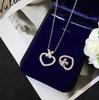 Slightly Inlaid Cross Love Necklace, Elegant Peach Heart Collarbone Chain, Jewelry, Socialite Girl