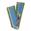 Iron-on Embroidered Patch Letter V 3 Cm