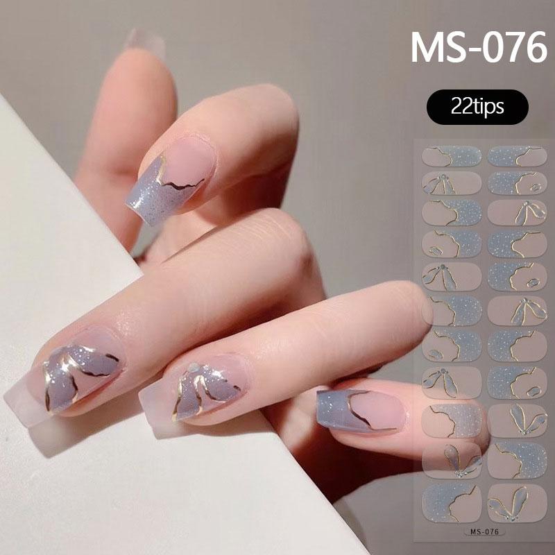 Milky Jelly White Full Cover Nail Stickers Fashion Gradient Adhesive Heart Nail Polish Wraps Women DIY Manicure