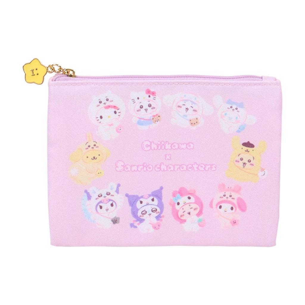 Sanrio Chiikawa Flat Pouch Set of featuring Sanrio and Zinc Ages 3 and 536725 2, Characters, Polyester, Cotton, Alloy, Up,