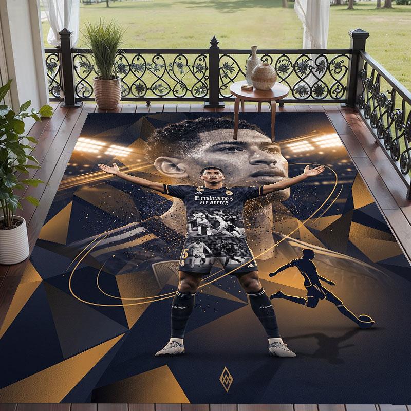 Soft Floor Carpet Jude Bellingham Pattern Area Rug Decorative Mat For Home Room Decoration