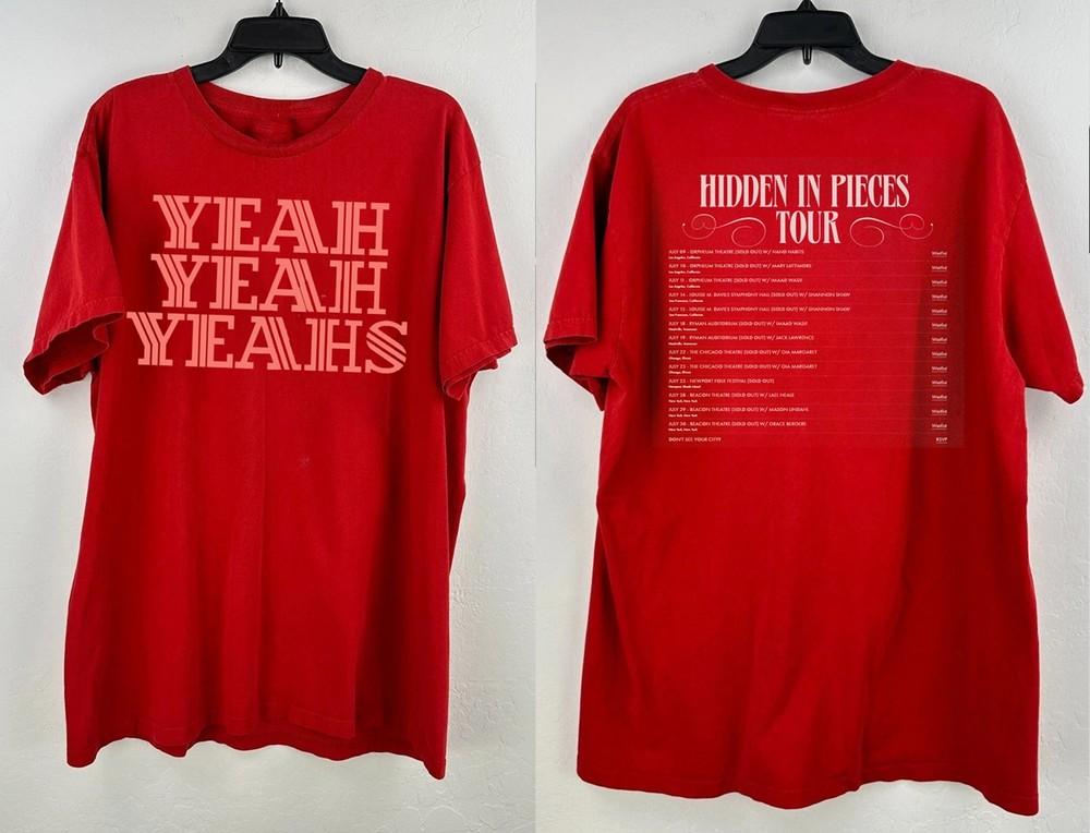 Yeah Yeah Yeahs Hidden In Pieces Tour 2025 Red Shirt 2Side BT1672 Unisex T-Shirt