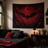 Red Black Spider Web Curved Moon Bat Dark Tapestry Tea Room Quiet Atmosphere Living Room Decoration