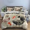 Roosters, hens, and chicks. Bedding sets Duvet cover sets Duvet covers Pillowcases(1*Duvet Cover 2*Pillowcases without duvet insert)