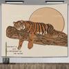 Tiger Tapestry Animals Cat Tarot Tapestry Wall Hanging Aesthetic Bedroom Decor Polyester Tapestries Large Background Cloths
