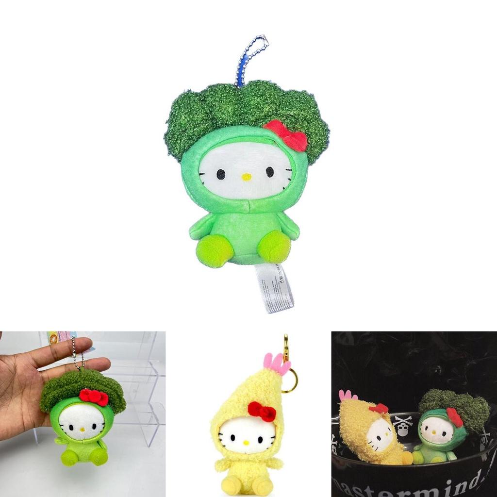 Плюшевая игрушка Hellokitty в виде креветки, подвеска для рюкзака, милый и пушистый дизайн котенка