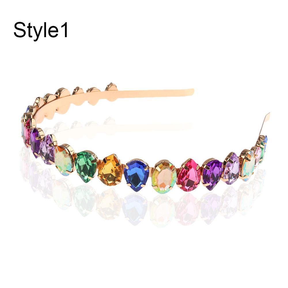 Fashion Baroque Style Party Jewelry Gifts Pearl Hair Band Gem Crystal Rhinestone Headband Head Wrap