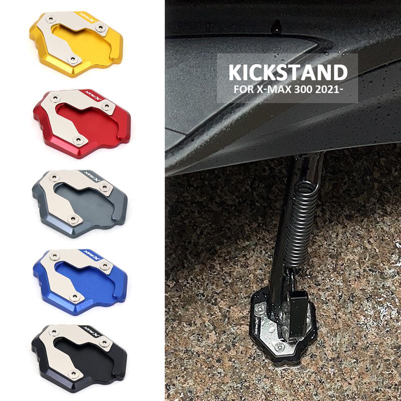 For YAMAHA XMAX300 XMAX X-MAX 300 X-MAX300 2021 2022 Motorcycle CNC Kickstand Foot Side Stand Extension Pad Support Plate