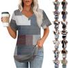 Womens T Shirts V Neck Short Sleeve Casual Tops Loose Fit Basic Tees With Curved Hem