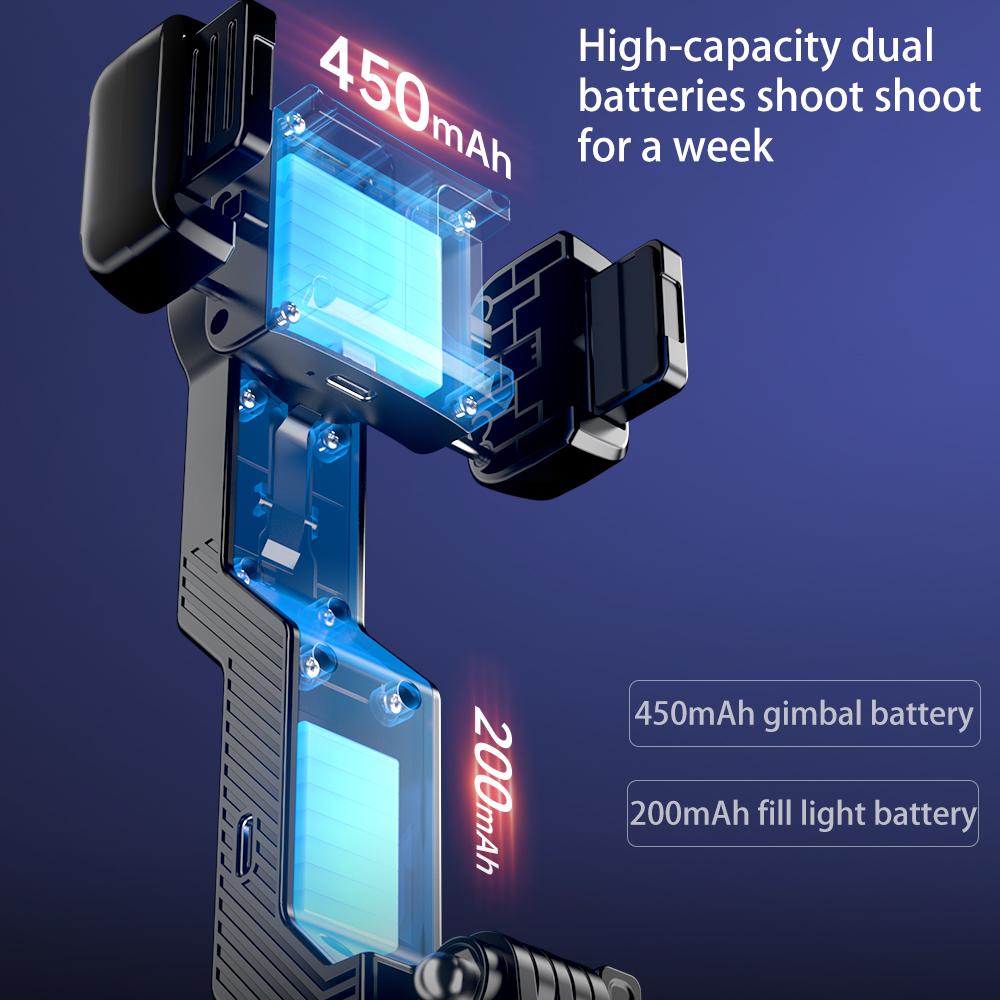 3-в-1 портативный стабилизатор для селфи-палки, штатив с функцией отслеживания AI и заполняющим светом, держатель для мобильного телефона, стабилизатор для смартфонов