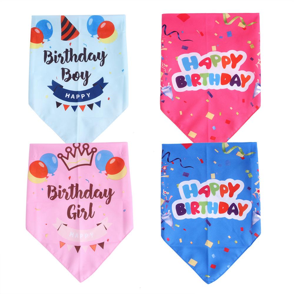Print Patterns Large Size Polyester Dog Bandana Hat Triangle Towel Bow Tie Winter Party Pet Apparel Accessories