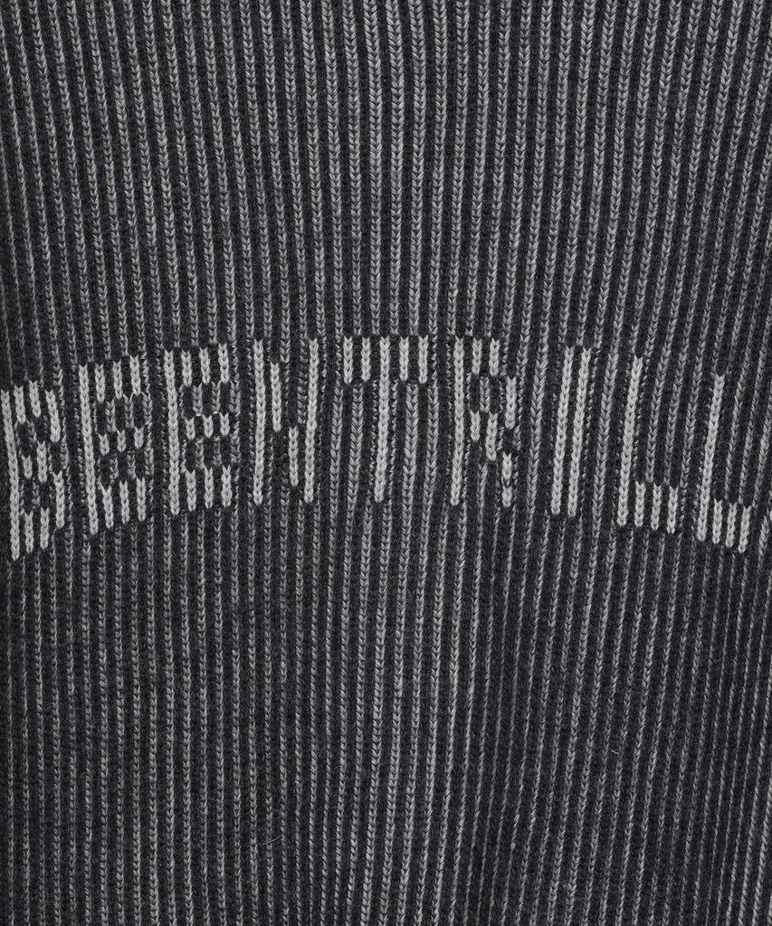 BEENTRILL Двухцветный вязаный свитер с жаккардовым логотипом (Древесный уголь)
