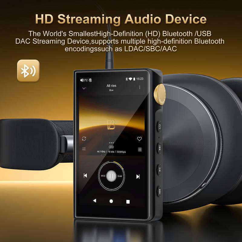 HiFi MP3-плеер, поддерживает Bluetooth и WiFi, Android 12, аудиоплеер высокого разрешения DSD без потерь, поддерживает до 512 ГБ