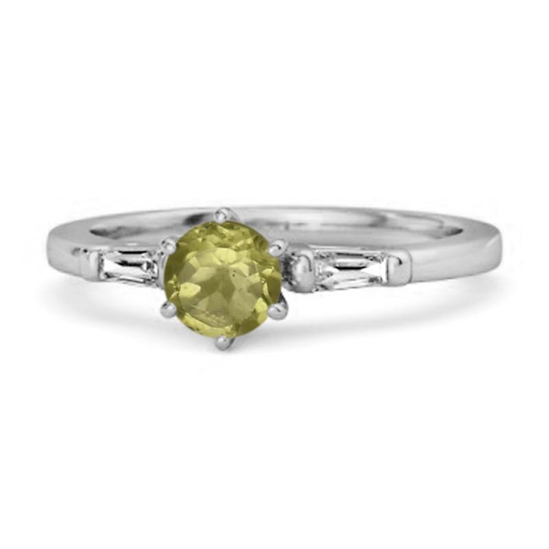 Peridot Three Stone Ring - Sterling Silver