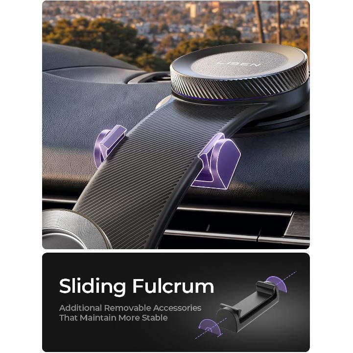 LISEN for MagSafe Car Mount for iPhone 18 Pro Max, Magnetic Phone Holder for Car, Magnetic Car Phone Mount, Dashboard Suction Phone Mount, 360°