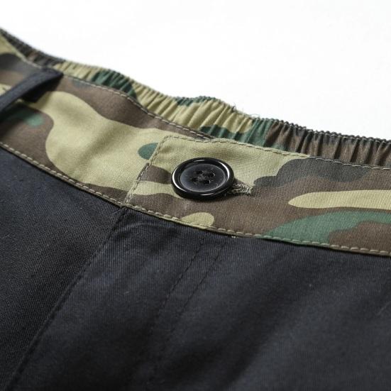 Мужские шорты карго средней посадки, на пуговице и молнии, повседневные шорты с множеством карманов, однотонные, прямые, с широкими штанинами, летние шорты