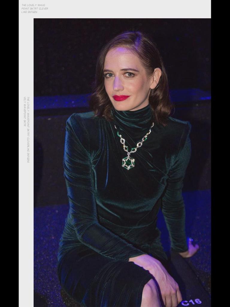 Осеннее платье 2025 года из темно-зеленого бархата с высоким разрезом, украшенное звездами, асимметричное длинное платье