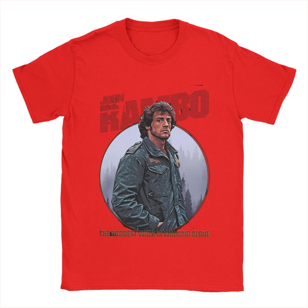 Vintage John Rambos TShirt Unisex O Neck Cotton T Shirts Short Sleeve Tees Graphic Tops