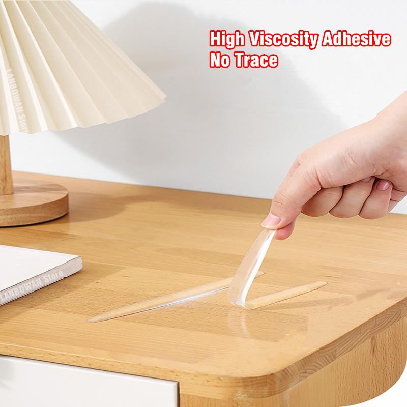 Silicone Self Adhesive Buffer Pads Refrigerator Anti-collision Strip Door Stopper Cabinet Bumpers Transparent Wall Protector Pad