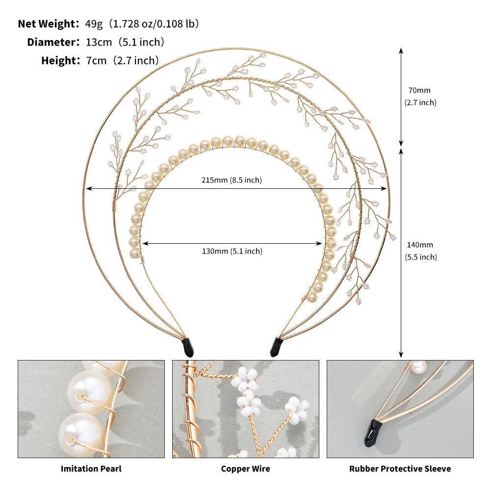 New Madonna Halo Hair Crown Handmade Pearl Funny Dressing Headwear Retro Lolita Crown Headband