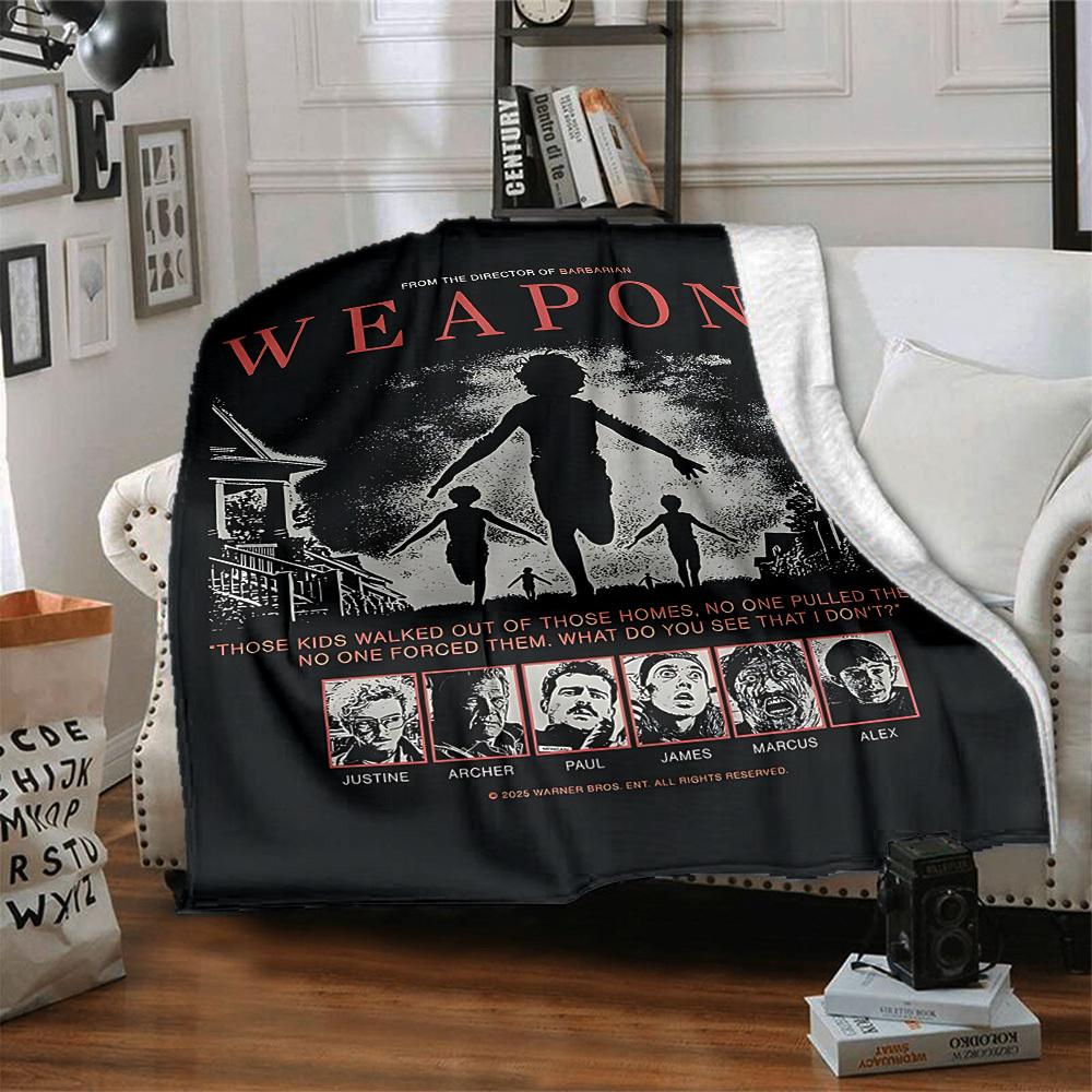 1pc Weapons Home Flannel Throw Blanket - Lightweight Soft Warm All-Season Blanket for Sofa, Bed, Travel, Camping L1029127