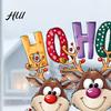 Xmas Party Supplies Christmas Static Cling Window Stickers, Cartoon Reindeer HOHOHO Art Glass Decals, Winter Holiday Ornaments Festive Decor for Home