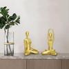 Resin Zen Yoga Figurines for Bookself, Meditation Yoga Statues Set of 3, Home Decor, Gifts