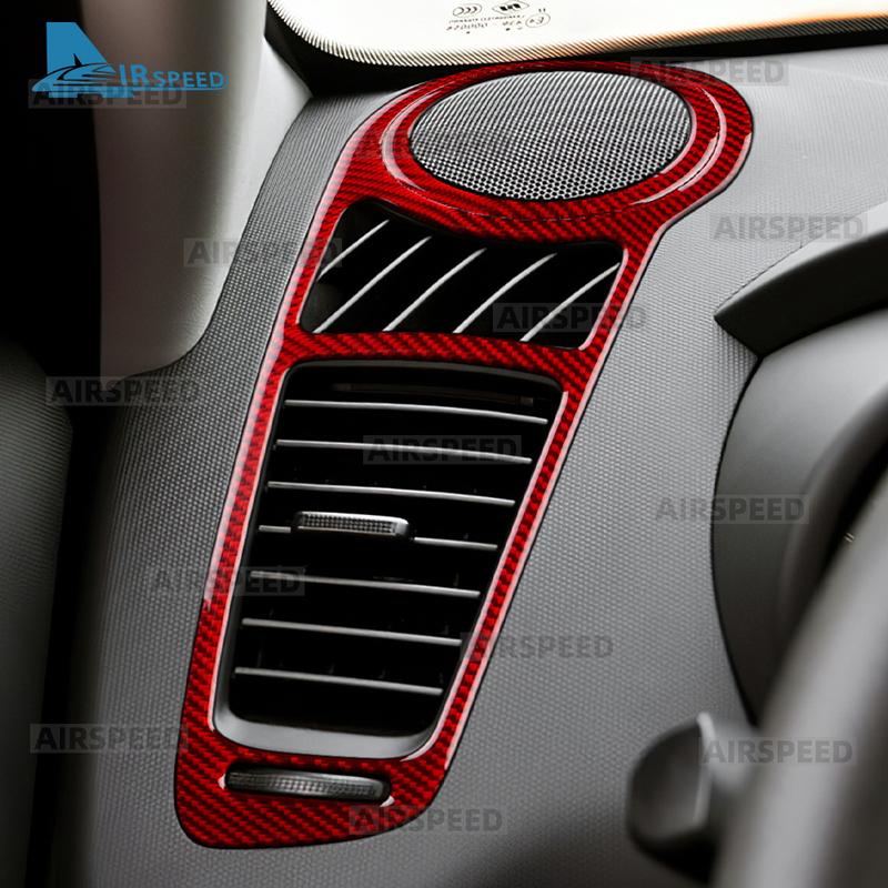 Для Kia Soul 1 AM 2010 2011 2012 2013 Наклейка из настоящего мягкого углеродного волокна LHD RHD Рамка воздуховыпускного отверстия автомобиля Боковая накладка центральной консоли