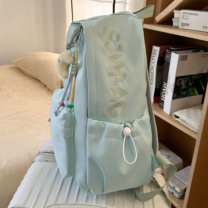 Рюкзак однотонный для девочек, легкий школьный рюкзак большой вместимости для учениц средней школы