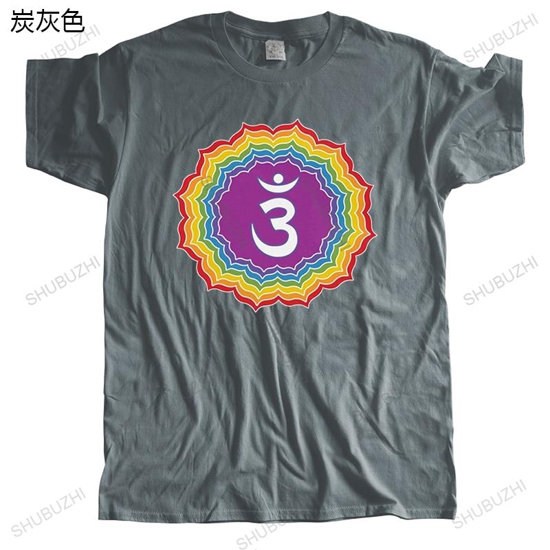 Fashion T Shirt Unisex Unisexdala Short Sleeved Cotton Tshirt Round Neck Graphic Buddhism Tshirt Seven Chakras Colors Tee Tops Gift