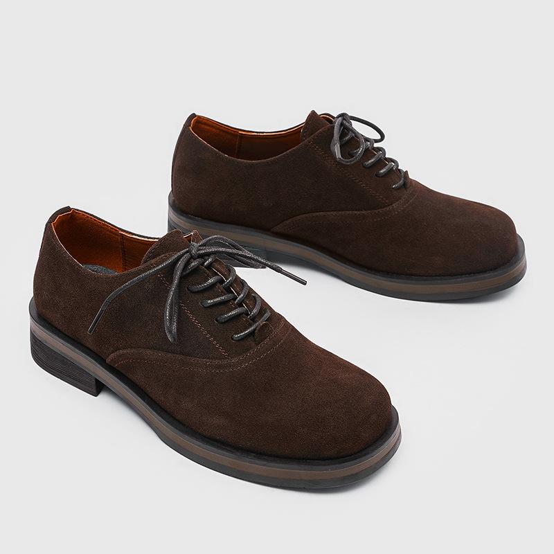 Мужские ботинки дерби на платформе в ретро британском стиле 2025 года, удобные, увеличивающие рост, нескользящие, деловые, повседневные, из ПУ кожи, ботильоны