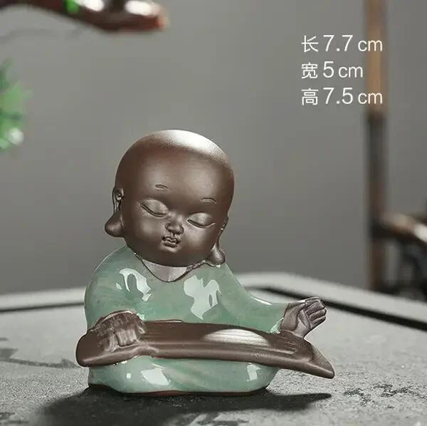 F Creative Boutique Улыбающийся Будда Чайный питомец Керамические украшения Безумный монах Фигурки кунг-фу и мини-товары для дома Офисное украшение