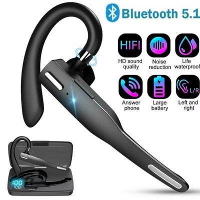 Бизнес-гарнитура с подвесным ушным ушком, беспроводная Bluetooth-гарнитура, сверхдолговечность, автомобильная Bluetooth-гарнитура с одним ухом