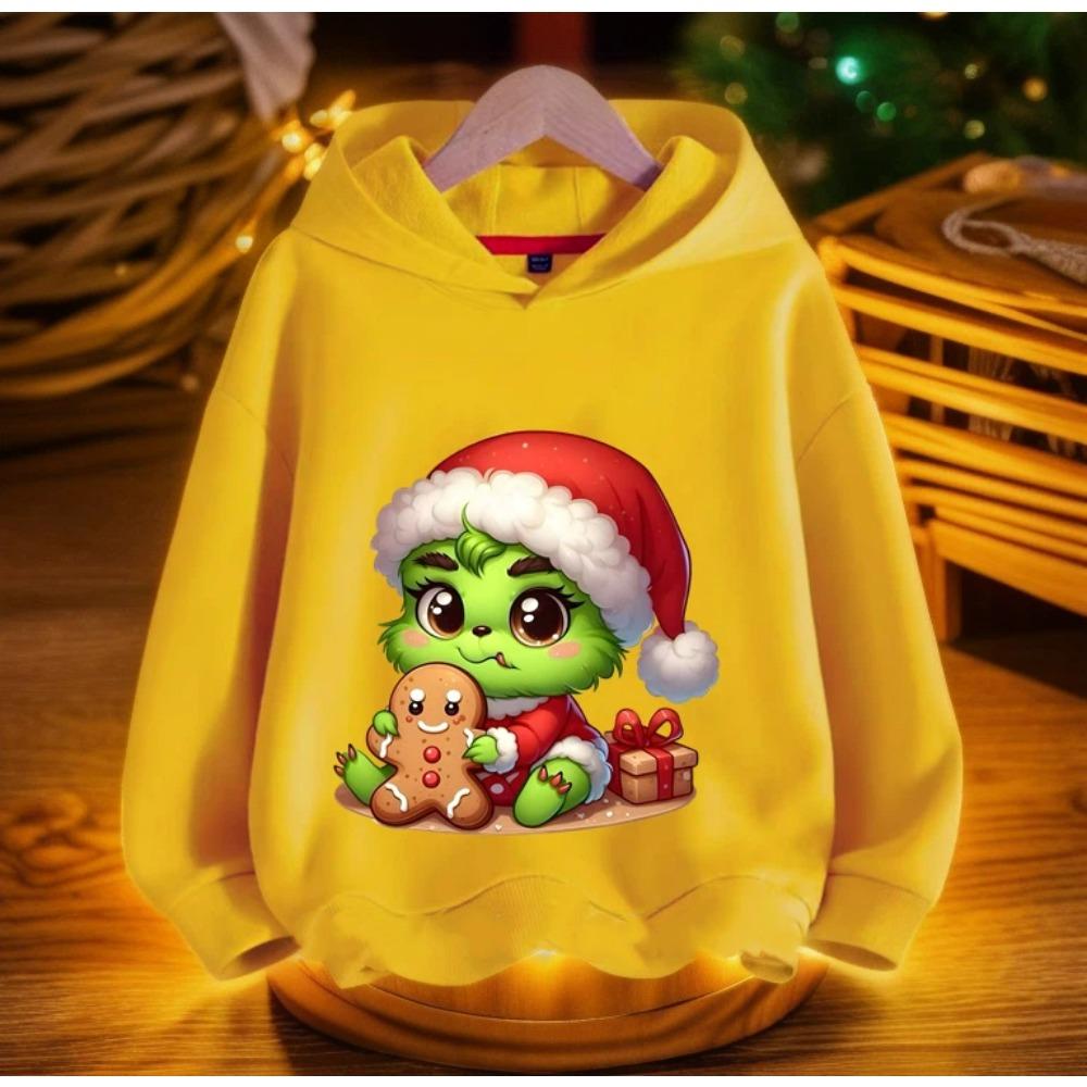 Мультяшные Модные Мужские Женские Толстовки Рождественский Принт Зеленого Монстра Пуловер Мультяшная Повседневная Толстовка Детские Толстовки Одежда с Длинным Рукавом