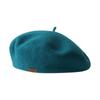 Beret Korean Style Leather Label Versatile Woolen Beret Autumn and Winter Retro Painter Hat for Girls